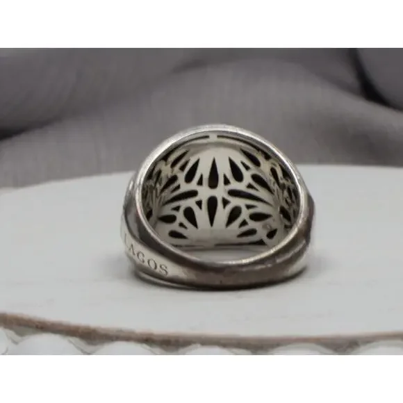 Lagos Sterling Silver 925 Flora Dome Band Ring 11.83G / Sz 7 - Picture 5 of 6